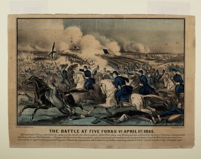 Battle of Five Forks Va. April 1st 1865, c.1865 by N. and Ives, J.M. Currier